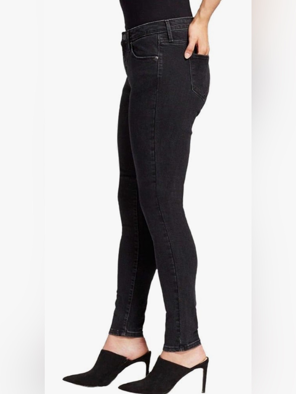 Mossimo Black Curvy Skinny Jeans High Rise Slim Fit 6 or 28 L Long - Picture 4 of 10